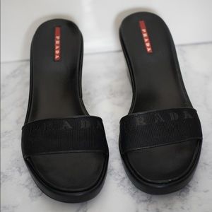 Prada Womens Platform Sandals Slides